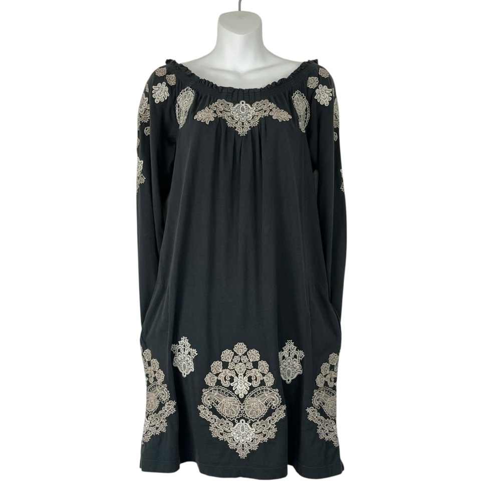 JOHNNY WAS JWLA Floral Embroidered Long Sleeve Tunic Top or Dress Size Small